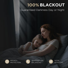 Load image into Gallery viewer, Joydeco Blackout Curtains for Bedroom - 100% Light Blocking 2 Panels Set Yellow Drapes 42"W x 108"L, Thermal Insulated Room Darkening Curtains, Linen Textured for Living Room, Rod Pocket &amp; Back Tabs
