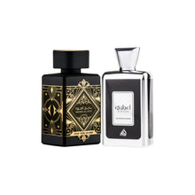 Load image into Gallery viewer, Lattafa Perfumes for Unisex 2 Piece Eau de Parfum Gift Set (Bade'e Al Oud Oud For Glory + Ejaazi Intensive Silver) 3.4 Ounce/100 ml each
