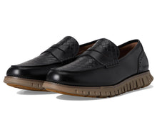 Load image into Gallery viewer, Cole Haan Men's Zerogrand Remastered Penny Loafers, Black Stamped/Lava/Irish Coffee, 9.5
