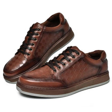 Load image into Gallery viewer, Casual Sneaker, Genuine Leather Lace-up Oxford Shoes for Men Brown 10
