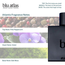 Load image into Gallery viewer, Blu Atlas - Atlantis Eau de Parfum for Men 100 ml, Fresh and Sensual Fragrance Inspired by Bali’s Coastal Jungle, with Bergamot, Lavender, and Musk
