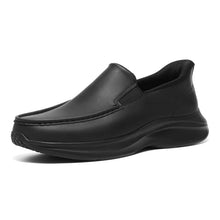 Load image into Gallery viewer, HEEZ Men's Platform Loafers Casual Slip On Shoes Lightweight Comfortable Business Office Walking Shoes Black
