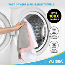 Load image into Gallery viewer, AIDEA Microfiber Cleaning Cloth Roll, Grey 75PK, Reusable Paper Towels Tear Away Cloth, Microfiber Towels for Cars, Wash Cloths, Lint Free Rags for House, Kitchen,Window,Cleaning Supplies 11.5"×11.5"

