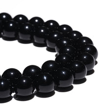 Load image into Gallery viewer, Natural Gemstone Beads 6mm Black Onyx Agate Beads Polished Round Smooth Stone Beads for Bracelets Jewelry Making 15inch Loose Beads
