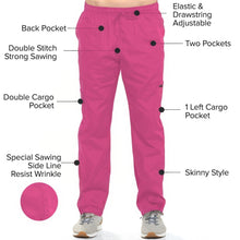 Load image into Gallery viewer, Dagacci Medical Uniform Womens and Mens Scrub Set Unisex Medical Scrub Shirt Top and Pant, Hot Pink, Medium,
