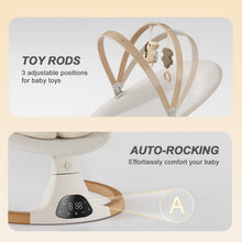Load image into Gallery viewer, Baby Swings for Infants, Monamii Baby Swing, Infant Swing with 5 Speeds, 10 Lullabies, Electric Swing for Baby, Indoor &amp; Outdoor Use (Beige)
