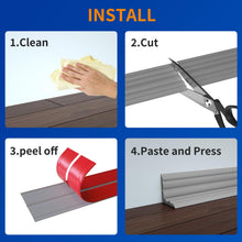 Load image into Gallery viewer, COUKIU Wall Corner Protector, Inside &amp; Outside Self Adhesive Wall Corner Guard&amp;Edge Protector, Flexible Vinyl Corner Moulding Trim Caulk Strip, Peel and Stick Trim for Ceiling, Countertop, Grey, 10ft
