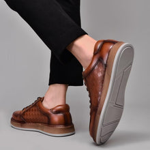 Load image into Gallery viewer, Casual Sneaker, Genuine Leather Lace-up Oxford Shoes for Men Brown 10
