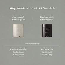 Load image into Gallery viewer, Abib Airy Sunstick Smoothing Bar SPF50 | Non-Sticky Matte Finish Sun Protection for Face and Body, Long-lasting Korean Sun Stick
