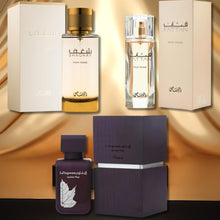 Load image into Gallery viewer, RASASI Shaghaf Women EDP 100Ml, Fattan Women EDP 50Ml &amp; La Yuqawam Jasmine Wisp EDP - 75ml (PREMIUM)
