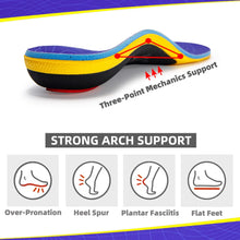 Load image into Gallery viewer, VALSOLE Heavy Duty Support Pain Relief Orthotics - 220+ lbs Plantar Fasciitis High Arch Support Insoles for Men Women, Flat Feet Orthotic Insert, Work Boot Shoe Insole, Absorb Shock with Every Step
