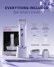 Load image into Gallery viewer, Ufree Bikini Trimmer Electric Razors for Women, Ceramic Blade Body Hair Trimmer, IPX7 Waterproof Rechargeable Lady Shaver, Personal Groomer for Legs &amp; Pubic Hair, Gifts for Women, Purple
