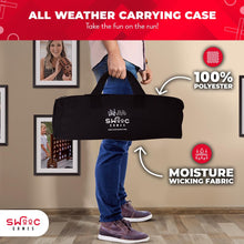 Load image into Gallery viewer, SWOOC Games - Rustic Ring Toss Game (All Weather) - Easy Setup &amp; Extra Games Included - Outdoor Ring Toss Game for Adults and Kids - Yard Activity For Adults - Oversized Lawn Activity - Rope Throw Set
