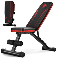 Load image into Gallery viewer, NFEET Adjustable Weight Bench for Full Body Workout, Foldable Workout Bench for Home Gym, Multi-Purpose Weight Bench with 3-Sec Folding&amp; Fast Adjustment for Bench Press Sit up Incline Flat Decline
