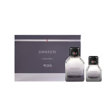 Load image into Gallery viewer, TUMI AWAKEN 08:00 GMT Gift Set - Refreshing Cologne for Men with Woody Fragrance Notes - 3.4 oz &amp; 1.0 oz Eau de Parfum
