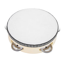 Load image into Gallery viewer, Hand Held Tambourine Drum 6 inch Bell Birch Metal Jingles Percussion Gift Musical Educational Drum Instrument for KTV Party Kids Games (6 inch)
