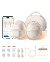Load image into Gallery viewer, eufy Security Heated Wearable Breast Pump S1 Pro, Slim Hands-Free with Industry-Leading HeatFlow Tech, Wireless Charging Case, App-Controlled OptiRhythm, 300 mmHg Strong Suction, in-Bra Use
