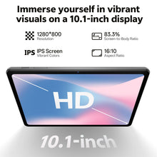 Load image into Gallery viewer, SHARECLOUD Android 16 Tablet 10.1 inch Tablet with Octa-Core Processor, 20GB RAM 128GB ROM 1 TB Expandable, 1280x800 HD IPS Touch Screen, GPS, 8H Battery, WiFi 6, BT 5.2, Dual Camera (Gray)
