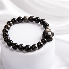 Load image into Gallery viewer, Money Attraction Cat Bracelet - Black Obsidian Women Bracelets -Wealth Prosperity Abundance Stone Bead Bracelet, Entrepreneur Business Luck Beaded Bracelets,Spiritual Mood Energy Cute Protection Stretch Bracelet,Good Luck Feng Shui Bracelets For Women Gif
