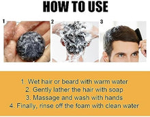 Load image into Gallery viewer, QUAAM 2PCS Mane Gray Hair Reverse Bar,Hira Darkening Shampoo Bar for Gray Hair,Black &amp; Thick Hair Shampoo Soap for Grey Hair for Men Women [Shou Wu]
