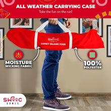 Load image into Gallery viewer, SWOOC Games - Coney Island Toss™ - Arcade Style Cornhole Board Set w/Carrying Case &amp; 15+ Games - Corn Hole Games for Adults - Kids Bean Bag Toss Game - Kids Cornhole Set w/Bags - Outdoor Yard Games
