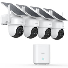 Load image into Gallery viewer, aosu Security Cameras Outdoor Wireless, 4 Cam-Kit, No Subscription Required, Solar-Powered, Home Security Cameras System with 360° Pan &amp; Tilt, Auto Tracking, 2K Color Night Vision, Easy Setup
