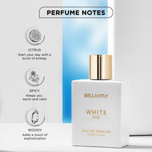 Load image into Gallery viewer, Bellavita Luxury White Oud Perfume for women and men | Long-Lasting | Unisex | Gift for birthdays and anniversary | Vegan and Cruelty-free | IFRA-certified | Arabic Eau de Parfum
