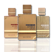 Load image into Gallery viewer, Al Haramain Amber Oud Ruby Edition, Bleu Edition &amp; White Edition EDP - 60ML (2.0 Oz). (Value Pack)
