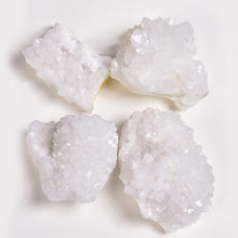 Load image into Gallery viewer, JIC Gem Natural White Quartz Crystal Cluster Geode Druzy Healing Stone Home Decoration Gemstone Specimen Large 1pc 2.42-2.86 lb
