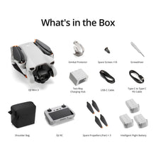 Load image into Gallery viewer, DJI Mini 3 Fly More Combo (DJI RC), Drones with Camera for Adults 4K, 3 Batteries for 114-min Flight Time, Vertical Shooting, 32800ft (10km) Video Transmission, Lightweight Mini Drone for Beginners
