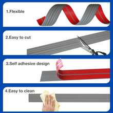 Load image into Gallery viewer, COUKIU Wall Corner Protector, Inside &amp; Outside Self Adhesive Wall Corner Guard&amp;Edge Protector, Flexible Vinyl Corner Moulding Trim Caulk Strip, Peel and Stick Trim for Ceiling, Countertop, Grey, 10ft
