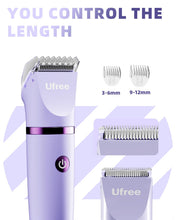 Load image into Gallery viewer, Ufree Bikini Trimmer Electric Razors for Women, Ceramic Blade Body Hair Trimmer, IPX7 Waterproof Rechargeable Lady Shaver, Personal Groomer for Legs &amp; Pubic Hair, Gifts for Women, Purple
