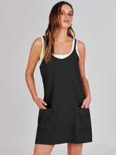 Load image into Gallery viewer, ANRABESS Women Athletic Dress Summer Tennis Workout Active Sports Mini Romper Dress Built in Shorts Travel Vacation Clothes Black Medium
