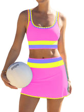 Load image into Gallery viewer, popvil High Waisted Bikini Sets for Women Tummy Control Swimsuits 3 Piece Bathing Suits Neon Swimwear with Skirt 2026
