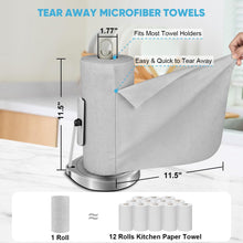 Load image into Gallery viewer, AIDEA Microfiber Cleaning Cloth Roll, Grey 75PK, Reusable Paper Towels Tear Away Cloth, Microfiber Towels for Cars, Wash Cloths, Lint Free Rags for House, Kitchen,Window,Cleaning Supplies 11.5"×11.5"
