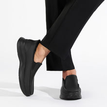 Load image into Gallery viewer, HEEZ Men's Platform Loafers Casual Slip On Shoes Lightweight Comfortable Business Office Walking Shoes Black
