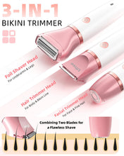 Load image into Gallery viewer, Ufree Bikini Trimmer Electric Razors for Women, Ceramic Blade Body Hair Trimmer, IPX7 Waterproof Rechargeable Lady Shaver, Personal Groomer for Legs &amp; Pubic Hair, Gifts for Women, Gold
