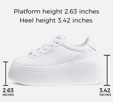 Load image into Gallery viewer, LUCKY STEP Women's Platform Fashion Sneakers Classic Wedge Canvas Casual Low Top Retro Walking Shoes(White,9 B(M) US)
