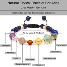 Load image into Gallery viewer, Vinswet Aries Zodiac Bracelets for Women Men,12 Constellations Healing Crystal Protection Stone Beads Bracelet Birthday Zodiac Gifts Horoscope Spiritual Jewelry Bracelet Gifts
