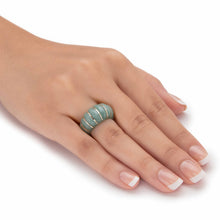 Load image into Gallery viewer, PalmBeach 10K Yellow Gold Genuine Green Jade Shrimp Style Ring Sizes 6-10 Size 7
