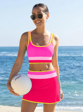 Load image into Gallery viewer, popvil High Waisted Bikini Sets for Women Tummy Control Swimsuits 3 Piece Bathing Suits Neon Swimwear with Skirt 2026 Red
