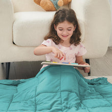 Load image into Gallery viewer, yescool Weighted Blanket (10 lbs, 41" x 60", Teal) Cooling Heavy Blanket, Perfect for 90-110 lbs, Breathable Throw Blanket Gifts with Premium Glass Bead, Machine Washable
