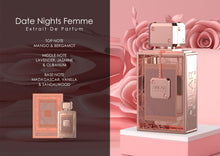 Load image into Gallery viewer, ANFAR LONDON Aesthetic Edition Date Nights Femme Extrait de Parfum, 3.4 oz, Notes: Mango, Bergamot, Lavender, Jasmine, Olibanum, Madagascar Vanilla, Sandalwood,FOR WOMEN,100ML
