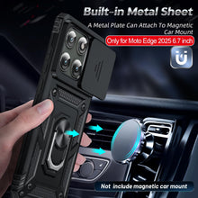 Load image into Gallery viewer, LeYi for Motorola Edge-2025 Case: [𝐍𝐨𝐭 𝐅𝐢𝐭 𝐌𝐨𝐭𝐨 𝐆 𝟐𝟎𝟐𝟓], Moto Edge 2025 Case with Camera Cover, Military-Grade Cell Android Smartphone Phone Cover Funda para with Ring Kickstand, Black
