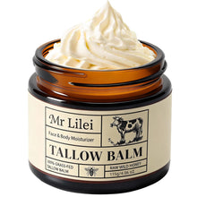 Load image into Gallery viewer, Lilei Beauty Beef Tallow for Skin, Grass-Fed Beef Tallow and Honey Balm, Whipped Body Butter &amp; Face Moisturizer, Unscented, Body Cream, Soothes Dry &amp; Sensitive Skin
