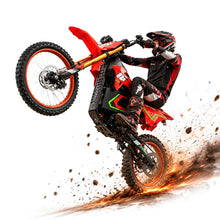 Load image into Gallery viewer, HAPPYRUN F18 Electric Dirt Bike Mid-Drive Motor 6000W Peak, Electric Motorcycle 60V 30Ah Removable Battery, 60-Mile Range, 46mph, Dual Hydraulic Brakes &amp; Full Suspension Electric Motorcycle
