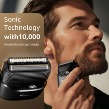 Load image into Gallery viewer, Mbzoey Electric Foil Shavers for Men: Mini Electric Razor for Face - IPX7 Waterproof Cordless Razor with LED Display &amp; Fast Charge - Micro-Comb Technology &amp; Precision Blades，Father's Day Gifts
