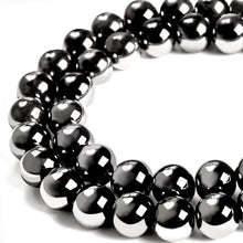 Load image into Gallery viewer, 45pcs 8mm Natural Black Hematite Beads Gemstone Beads Round Loose Beads for Jewelry Making

