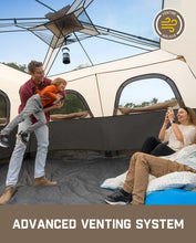 Load image into Gallery viewer, FanttikOutdoor Zeta C10 Pro Camping Tent 10 Person Instant Cabin Tent Setup in 60 Seconds with Rainfly &amp; Windproof Portable with Carry Bag for Family Camping &amp; Hiking, Khaki
