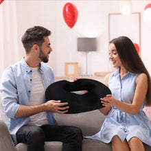 Load image into Gallery viewer, BlissTrends Donut Pillow Seat Cushion,Donut Chair Cushions for Postpartum Pregnancy &amp; Hemorrhoids,Tailbone Pain Relief Cushion,Memory Foam Lifting Cushions for Office&amp;Home Chairs (Black)
